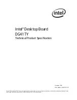 Предварительный просмотр 1 страницы Intel DG41TY Technical Product Specification