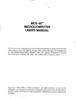 Preview for 11 page of Intel MCS48 User Manual