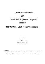 Intel P67 User Manual preview