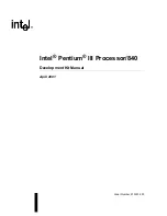 Preview for 1 page of Intel Pentium III Processor/840 Manual