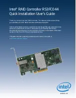 Intel RS3FC044 Quick Installation User'S Manual preview