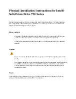 Intel Solid State Drive 750 Series Installation Instructions preview