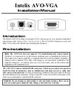 Preview for 1 page of Intelix AVO-VGA Installation Manual