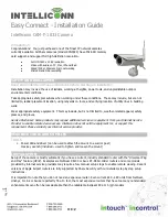 Preview for 1 page of Intelliconn CAM-F-1033 Installation Manual