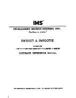 Intelligent Motion Systems IM1007 I/IE Hardware Reference Manual предпросмотр