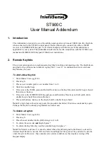 IntelliSense ST900C User Manual Addendum предпросмотр