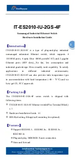 Intellisystem IT-ES2010-IU-2GS-4F Series Hardware Installation Manual preview