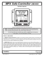 Предварительный просмотр 1 страницы Intellitec MPX Sofa 200 Service Manual