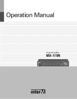 Preview for 1 page of Inter-m MA-110N Operation Manual