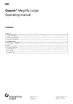 Preview for 2 page of interactive scape Capore Magnify 2 Large Operating Manual