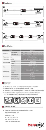 Предварительный просмотр 2 страницы Intercoax EPR-111 Installation Manual