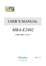 Preview for 1 page of Interface MBA-E2402 User Manual