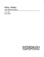 Предварительный просмотр 1 страницы Intergraph TD-2 Series
TD-22 Series Late-Breaking News