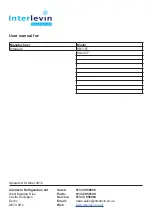 Preview for 1 page of Interlevin PD110T Instruction Manual