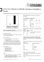 Interlogix ATS1741 RS232 Installation Sheet preview