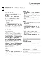 Preview for 1 page of Interlogix ES3002-4P-4T User Manual