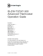 Preview for 1 page of Interlogix IS-ZW-TSTAT-300 Operation Manual