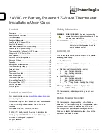 Preview for 1 page of Interlogix IS-ZW-TSTAT-500 Installation & User Manual