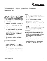 Preview for 1 page of Interlogix Learn Mode Freeze Sensor Installation Instructions