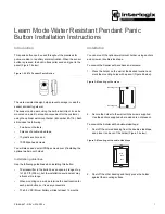 Interlogix Learn Mode Water Resistant Pendant Panic Button Installation Instructions preview