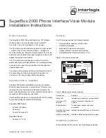 Interlogix SuperBus 2000 PIV Installation Instructions Manual предпросмотр