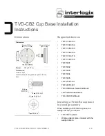 Interlogix TVD-CB2 Installation Instructions предпросмотр