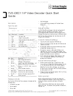 Interlogix TVE-DEC11 Quick Start Manual preview