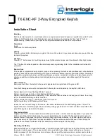 Interlogix TX-ENC-KF Installation Sheet preview