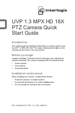 Preview for 1 page of Interlogix UVP 1.3 MPX HD 18X Quick Start Manual