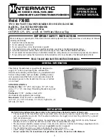 Preview for 1 page of Intermatic PX600S Installation, Operation & Service Manual