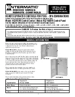 Preview for 1 page of Intermatic RC2163BFE Installation, Operation & Service Manual