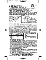 Intermatic T105 Supplementary Manual preview