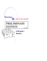 Intermec ITRF24501 PRELIMINARY EDITION Quick Start Manual preview