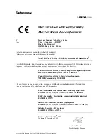 Intermec MaxiScan 2210 Declaration Of Conformity preview