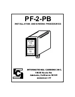 Preview for 1 page of INTERNATIONAL CARBONIC PF-2-PB Installation Manual