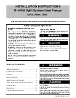 International comfort products CSH5 Installation Instructions Manual preview