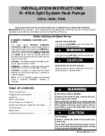 International comfort products CSH6 Installation Instructions Manual preview