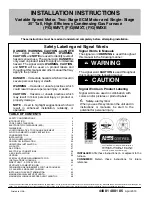 Preview for 1 page of International comfort products F9MVT Installation Instructions Manual