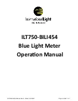 International Light Technologies BiliBlanket ILT750-BILI454 Operation Manual preview