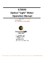 Preview for 1 page of International Light Technologies ILT2400 Operation Manual