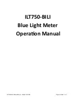 Предварительный просмотр 1 страницы International Light Technologies ILT750-BILI Operation Manual