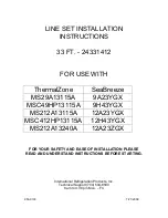 International Refrigeration Products SeaBreeze 12A23YGX Installation Instructions Manual preview