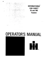 Preview for 1 page of International CUB CADET 100 Operator'S Manual