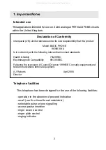 Preview for 3 page of Interquartz Basic Phone 98380 XWA Operating Instructions Manual