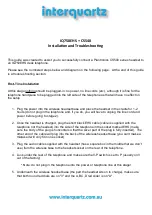 Предварительный просмотр 1 страницы Interquartz IQ750EHS Installation And Troubleshooting