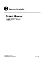 Preview for 1 page of Interscan Corporation HALIMETER PLUS User Manual