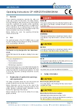 Предварительный просмотр 3 страницы Intertec Data Systems CP HORIZOTHERM DNNA Operating Instructions Manual