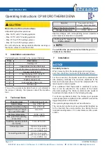 Предварительный просмотр 4 страницы Intertec Data Systems CP MICROTHERM DENA Operating Instructions Manual