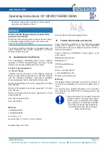 Предварительный просмотр 7 страницы Intertec Data Systems CP MICROTHERM DENA Operating Instructions Manual