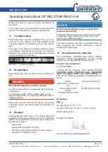 Preview for 7 page of Intertec Data Systems CP MULTITHERM D.A HI Operating Instructions Manual